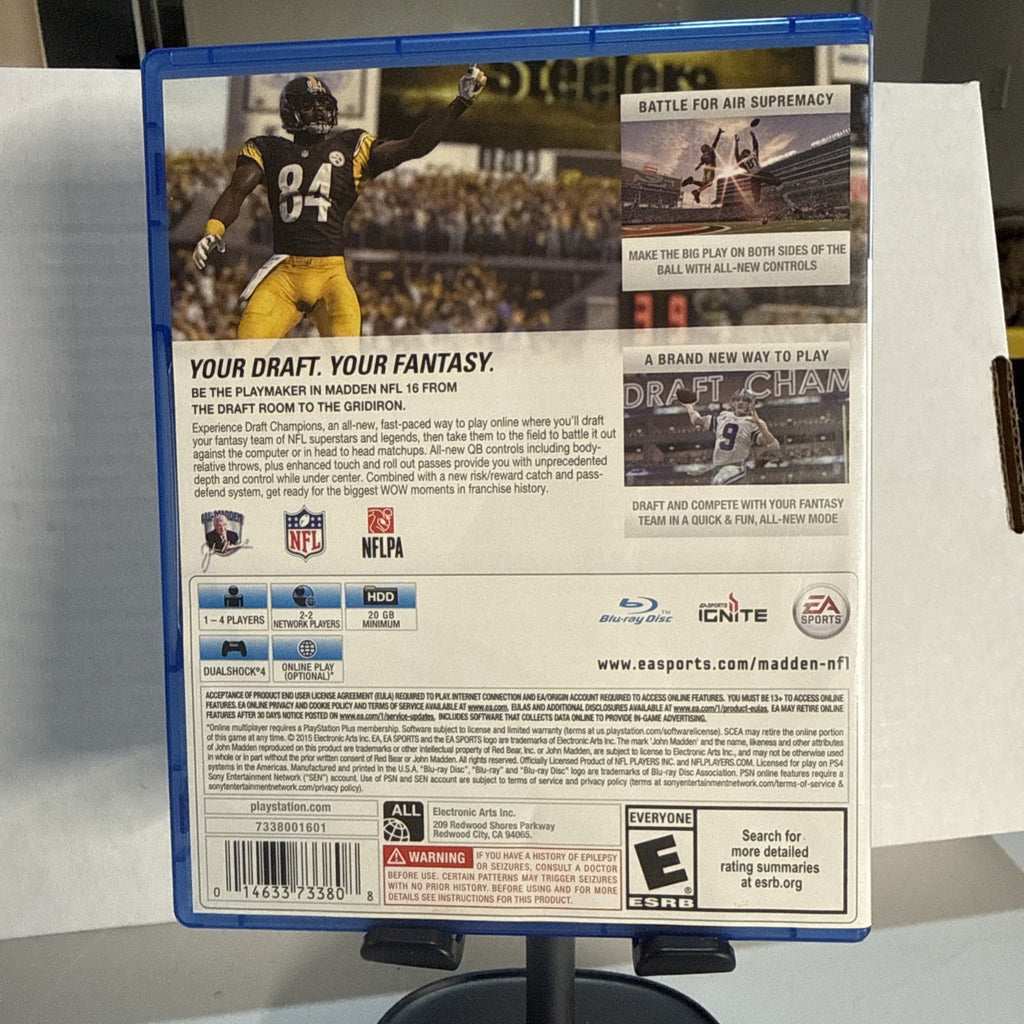 Madden NFL 16 PS4  Sony PlayStation 4  with 2 Inserts  No Manual FAST SHIPPING