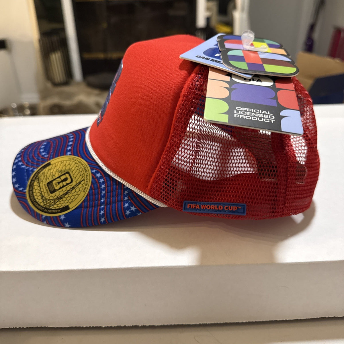 2026 FIFA World Cup Adjustable Trucker Hat Official Licensed Red White Blue