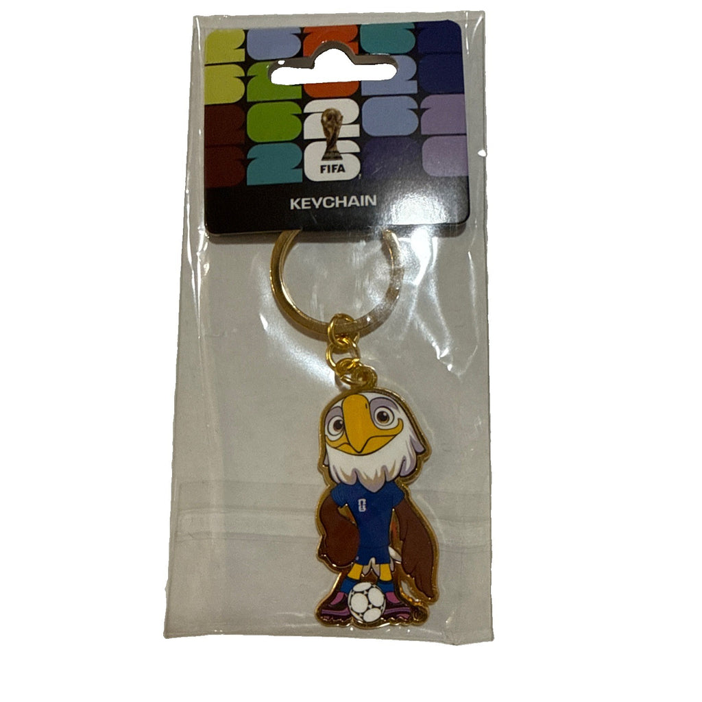 Official FIFA World Cup 2026 USA Mascot Keychain - Clutch the Bald Eagle Host...