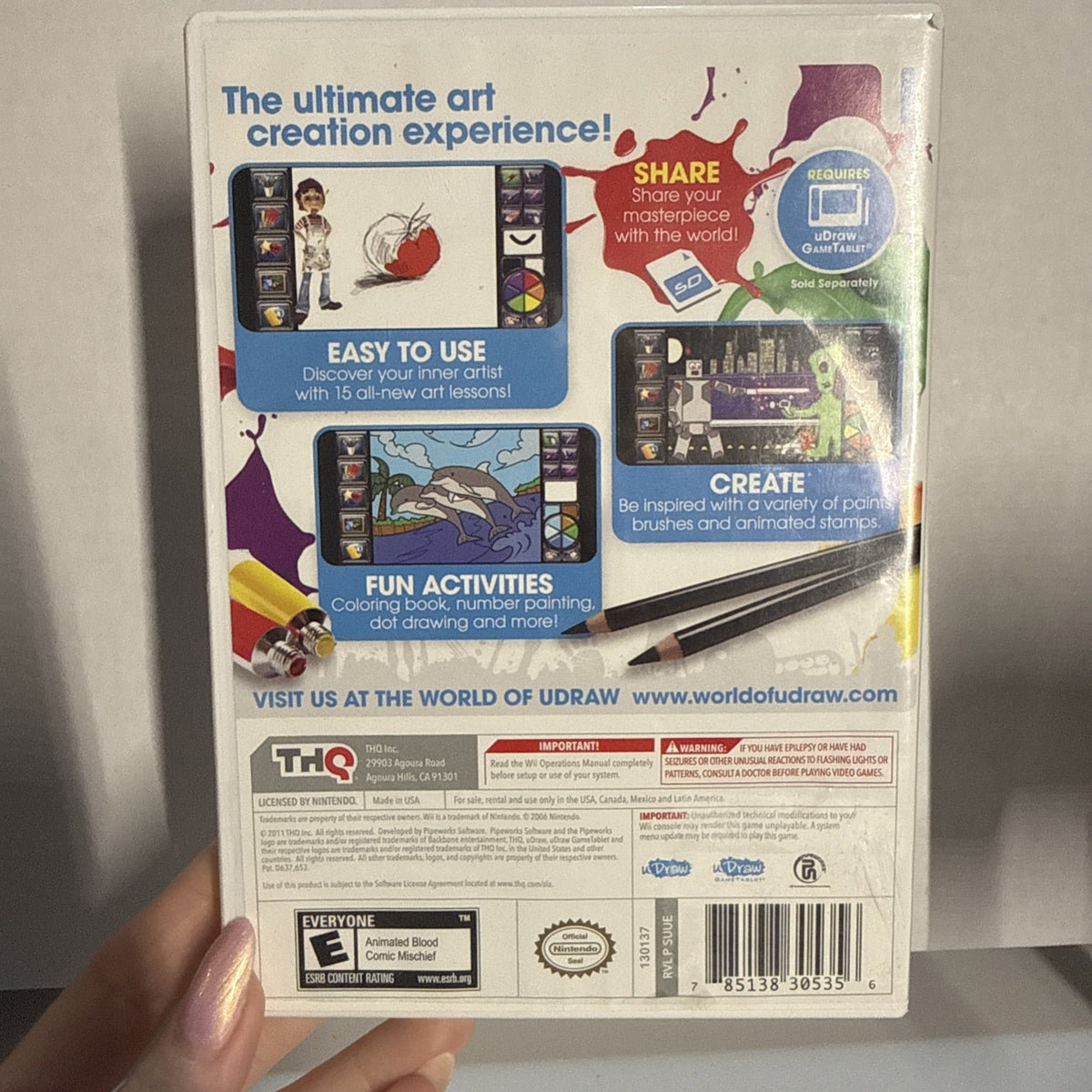 uDraw Studio: Instant Artist (Nintendo Wii) CIB COMPLETE