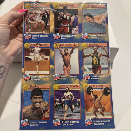1992 Sports Illustrated For Kids UNCUT Sheet OLYMPICS Louganis COMANECI Spitz