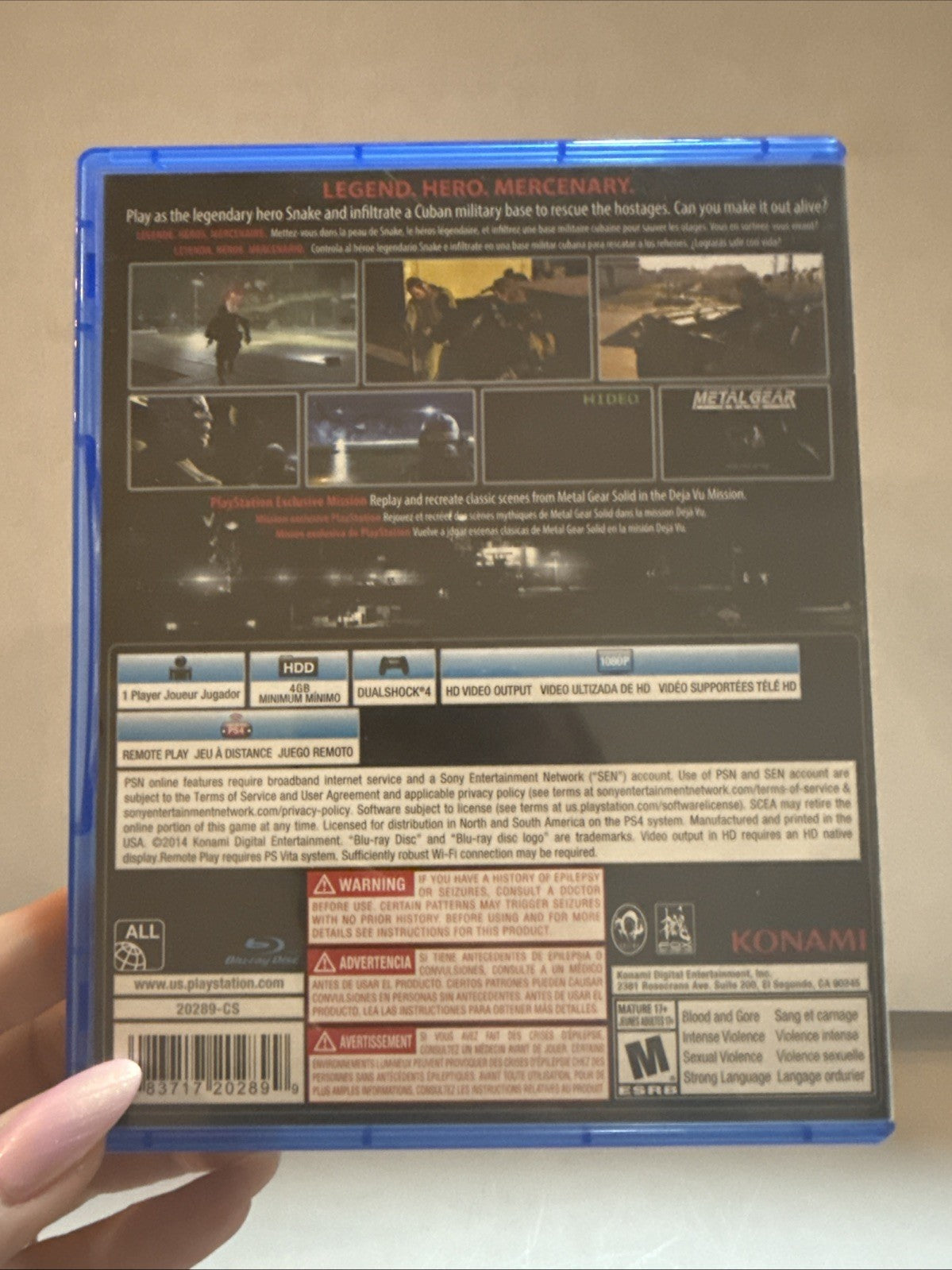 Metal Gear Solid V: Ground Zeroes (Sony PlayStation 4, 2014) - Complete in box
