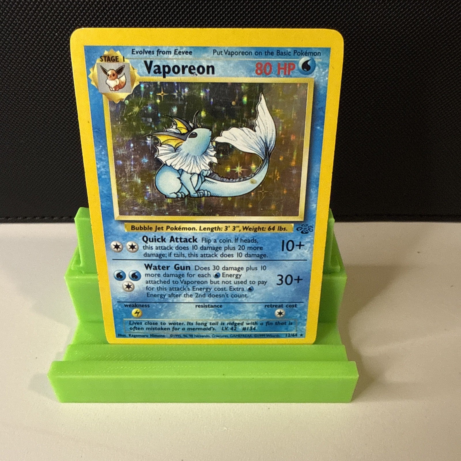 Vaporeon 12/64 Pokemon TCG Jungle Holo Foil Rare Card Lightly Played LP
