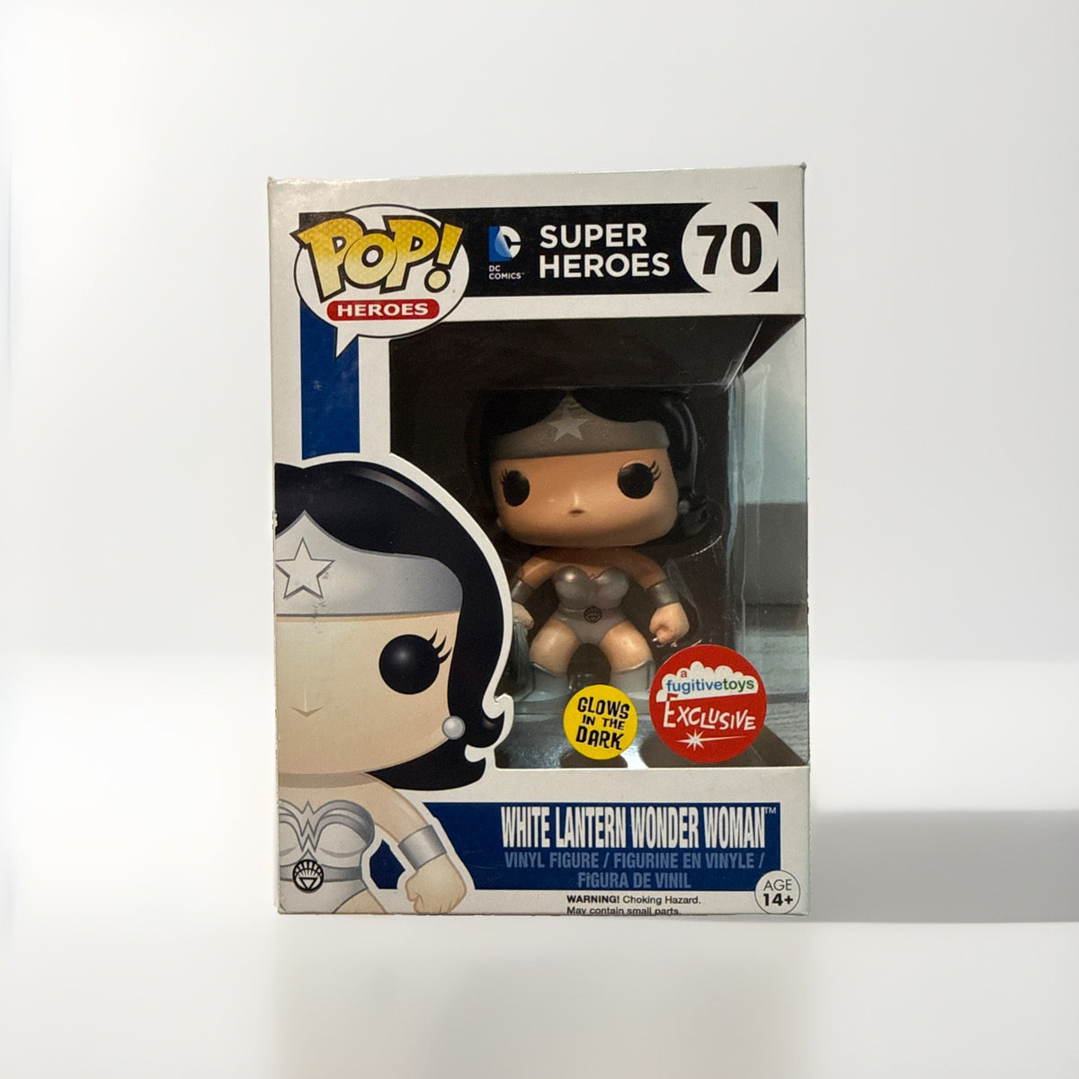 Funko POP! DC White Lantern Wonder Woman GITD #70 Fugitive Toys Sticker RARE