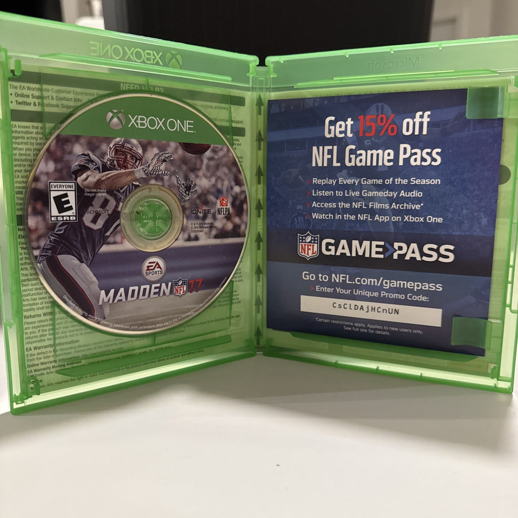 Madden NFL 17 Microsoft Xbox 1 One Complete In Box CIB Tested EA Sports Authenti