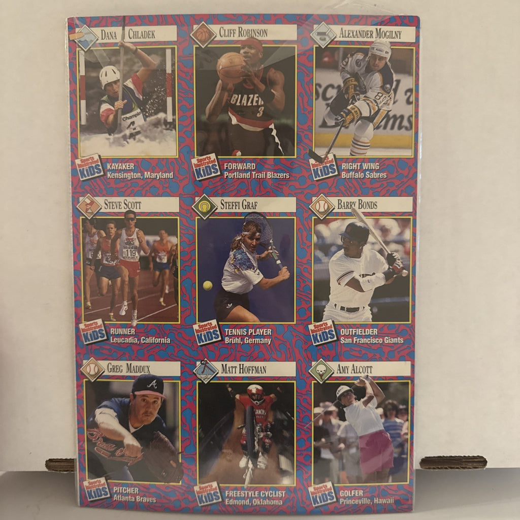 1993 Sports Illustrated for Kids uncut sheet Barry Bonds Giants Greg Maddux
