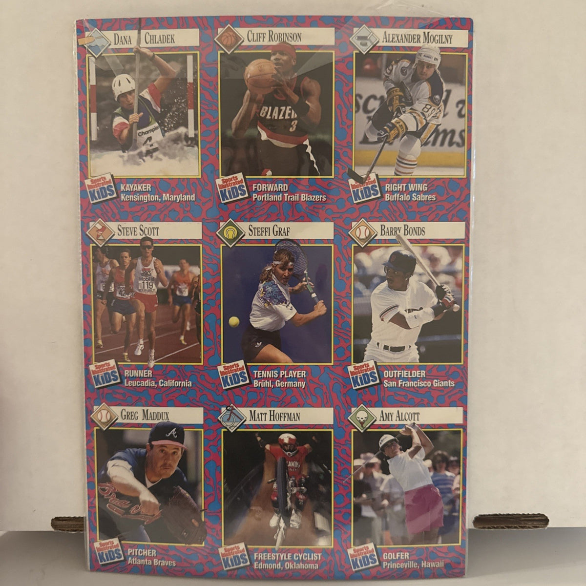 1993 Sports Illustrated for Kids uncut sheet Barry Bonds Giants Greg Maddux