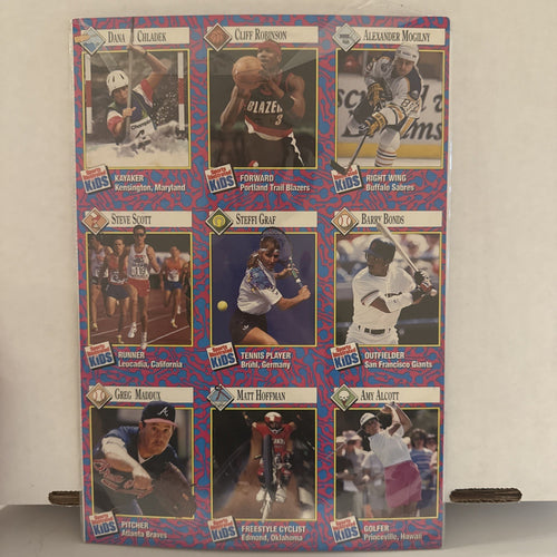1993 Sports Illustrated for Kids uncut sheet Barry Bonds Giants Greg Maddux