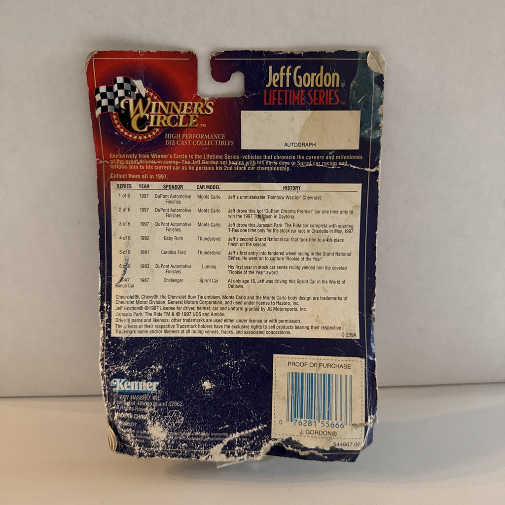 NASCAR Toy Car Collectable WINNERS CIRCLE (Kenner) Jeff Gordon Lifetime Series