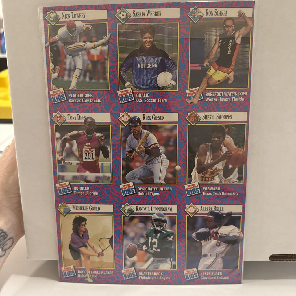 Sports Illustrated for Kids September 1993 Uncut Card Sheet - Sheryl Swoopes