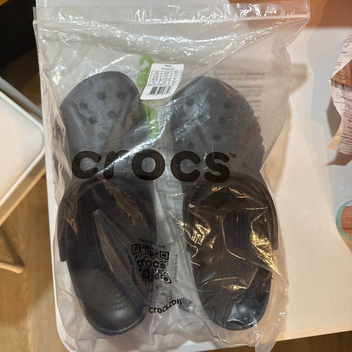 Crocs Baya Clogs for Men Size 12- Black