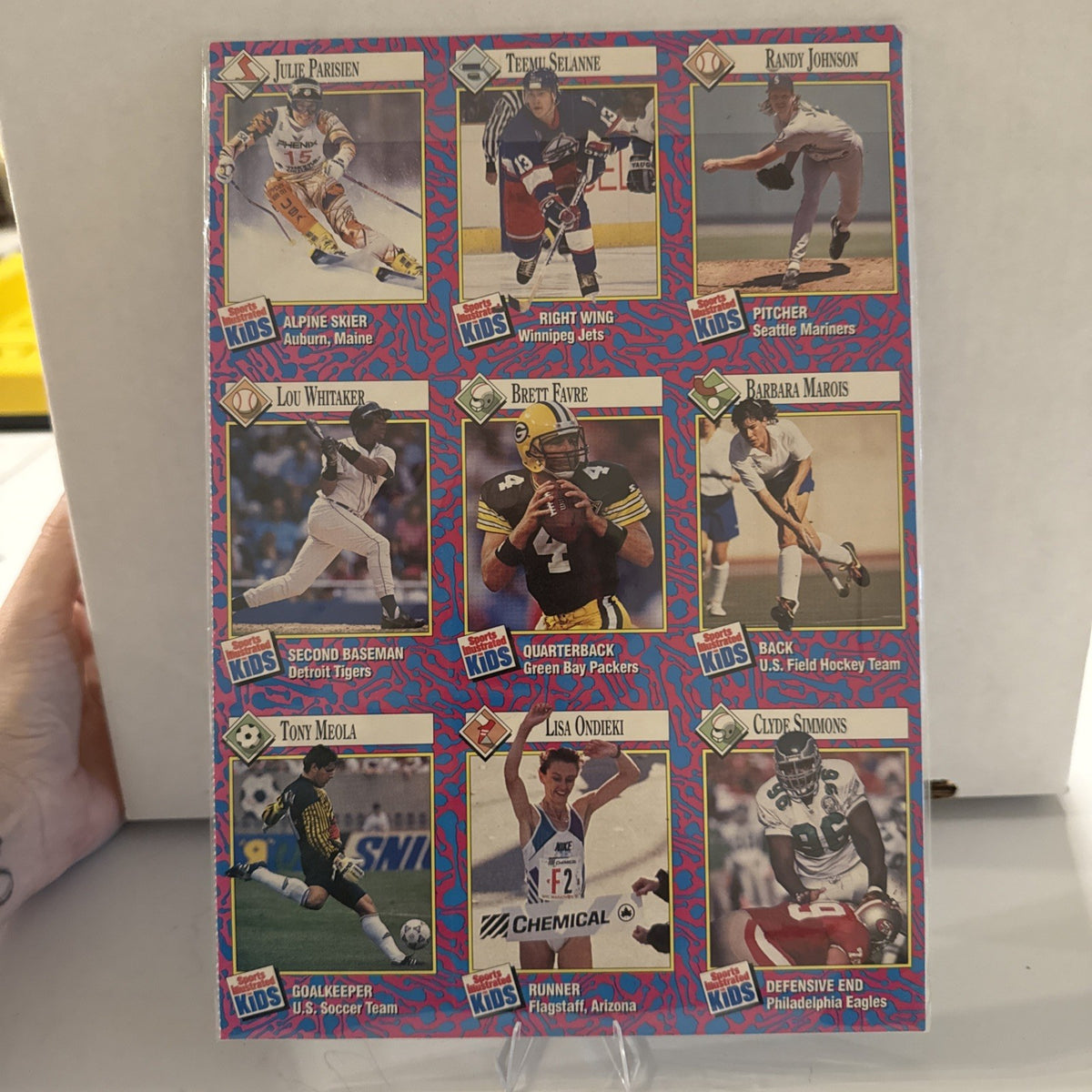 1993 SI FOR KIDS UNCUT SHEET FAVRE SELANNE LOU WHITAKER SIMMONS 11/93 SERIES 2