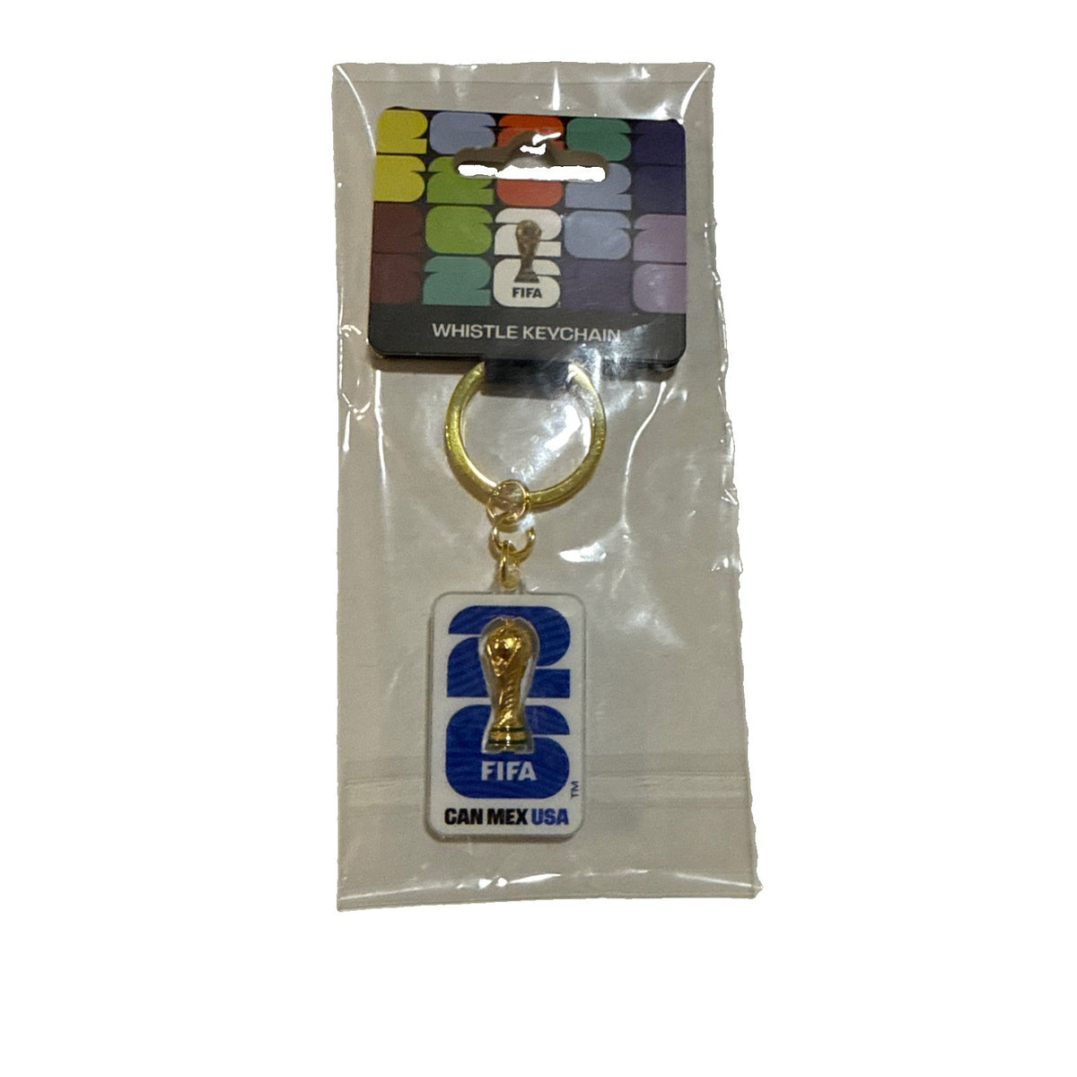 FIFA World Cup 2026 Whistle Keychain Official Soccer Detachable Hook Metal New