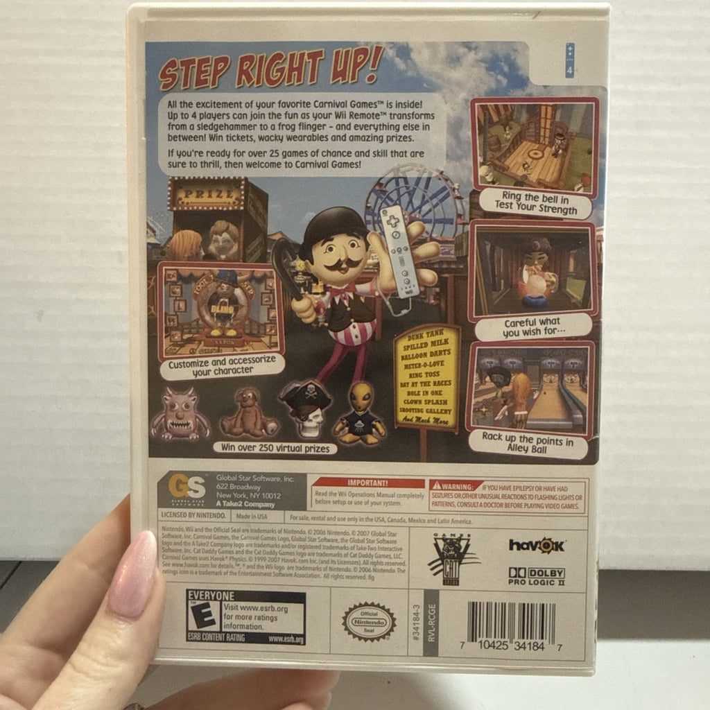 Nintendo Wii Carnival Games Manual Included Multiplayer 2K Play Party E Everyone