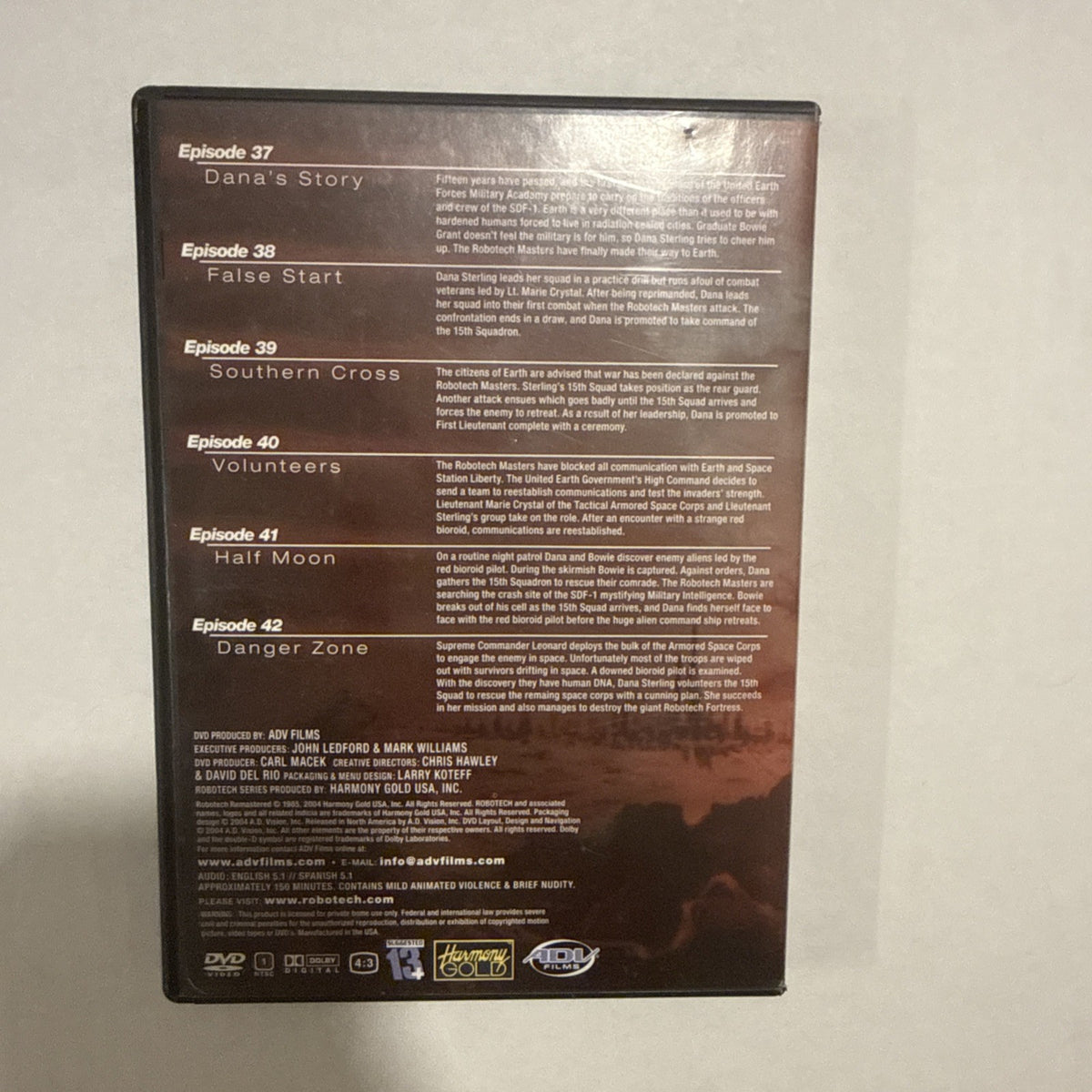 Robotech Remastered Extended Editions,The Masters,Anime 07 DVD