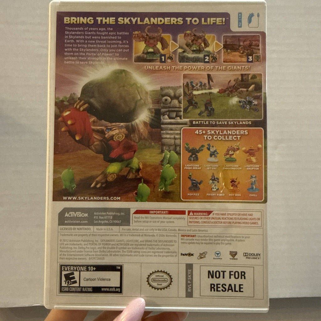 Skylander's Giants Game Nintendo Wii