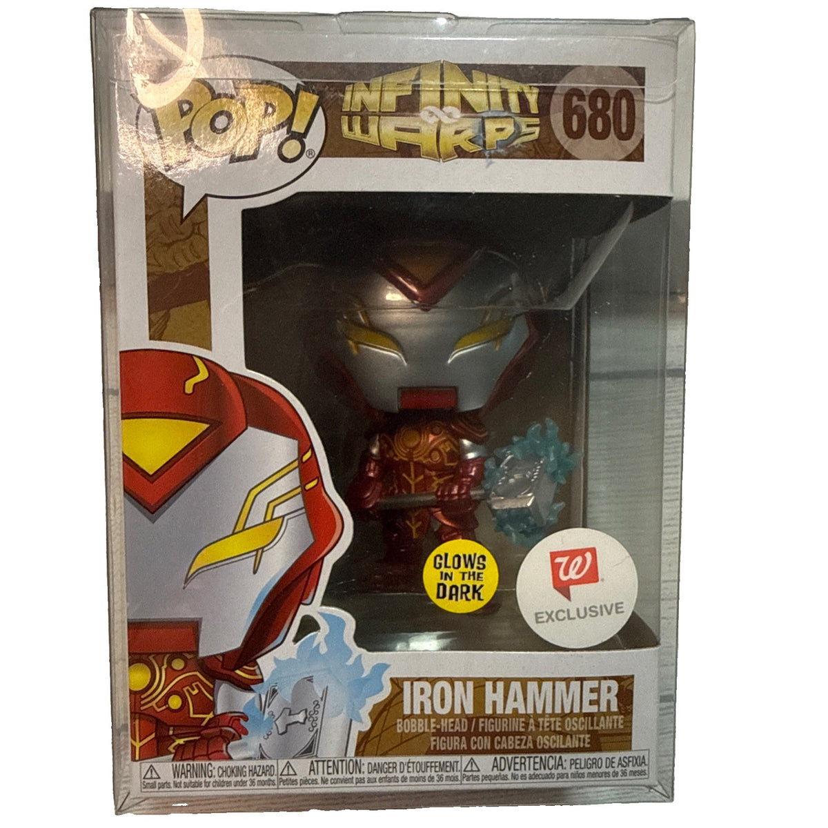 Walgreens EXCLUSIVE Funko POP Infinity Warps Iron Hammer 680 Glow In The Dark!!