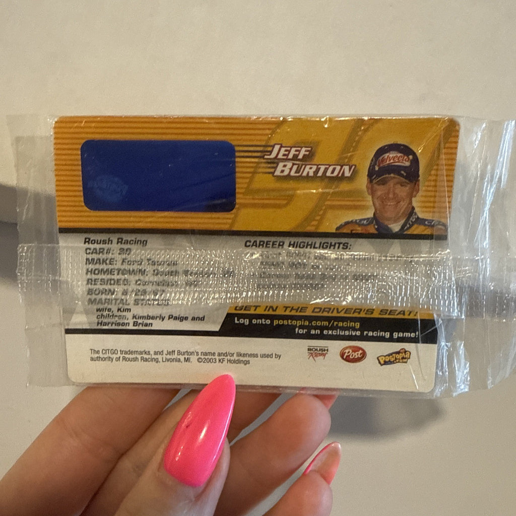 2003 KRAFT Racing Card POST Hologram NASCAR Jeff Burton