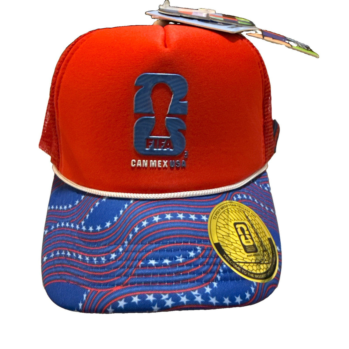 2026 FIFA World Cup Adjustable Trucker Hat Official Licensed Red White Blue