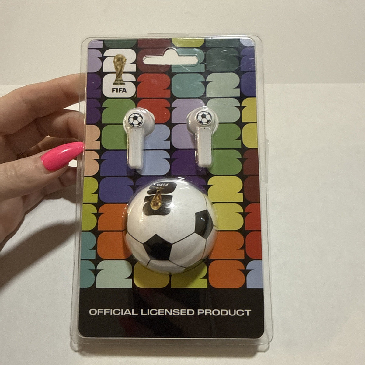 FIFA Wireless Bluetooth In-Ear Earphones Soccer Ball Design White Black
