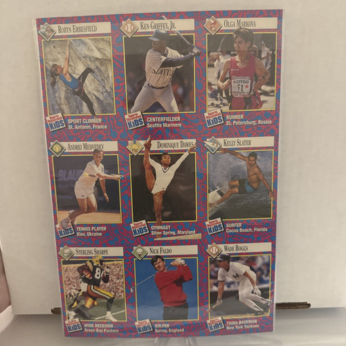 1993 Kelly Slater Rookie Rc Card Sports Illustrated For Kids Uncut Sheet Surfer 