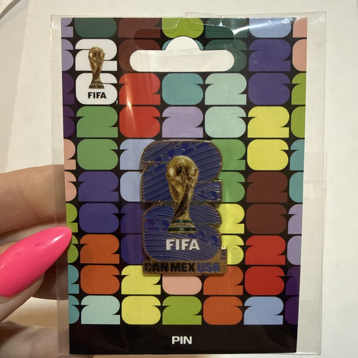 FIFA 2026 World Cup Soccer Pin USA Official Licensed Gold Blue
