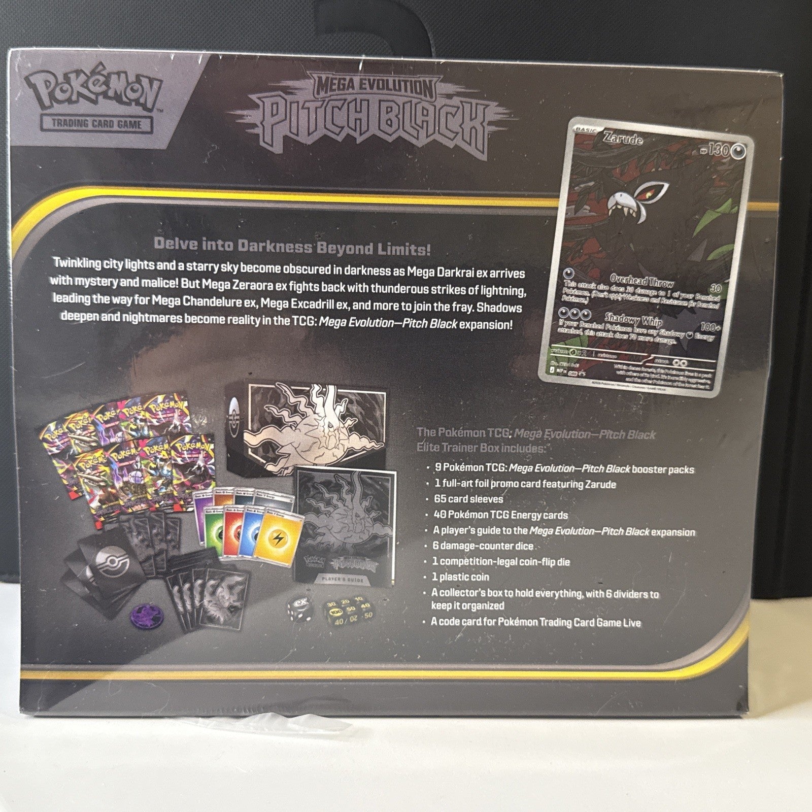 Pokemon Mega Evolution Pitch Black Elite Trainer Box Factory Sealed