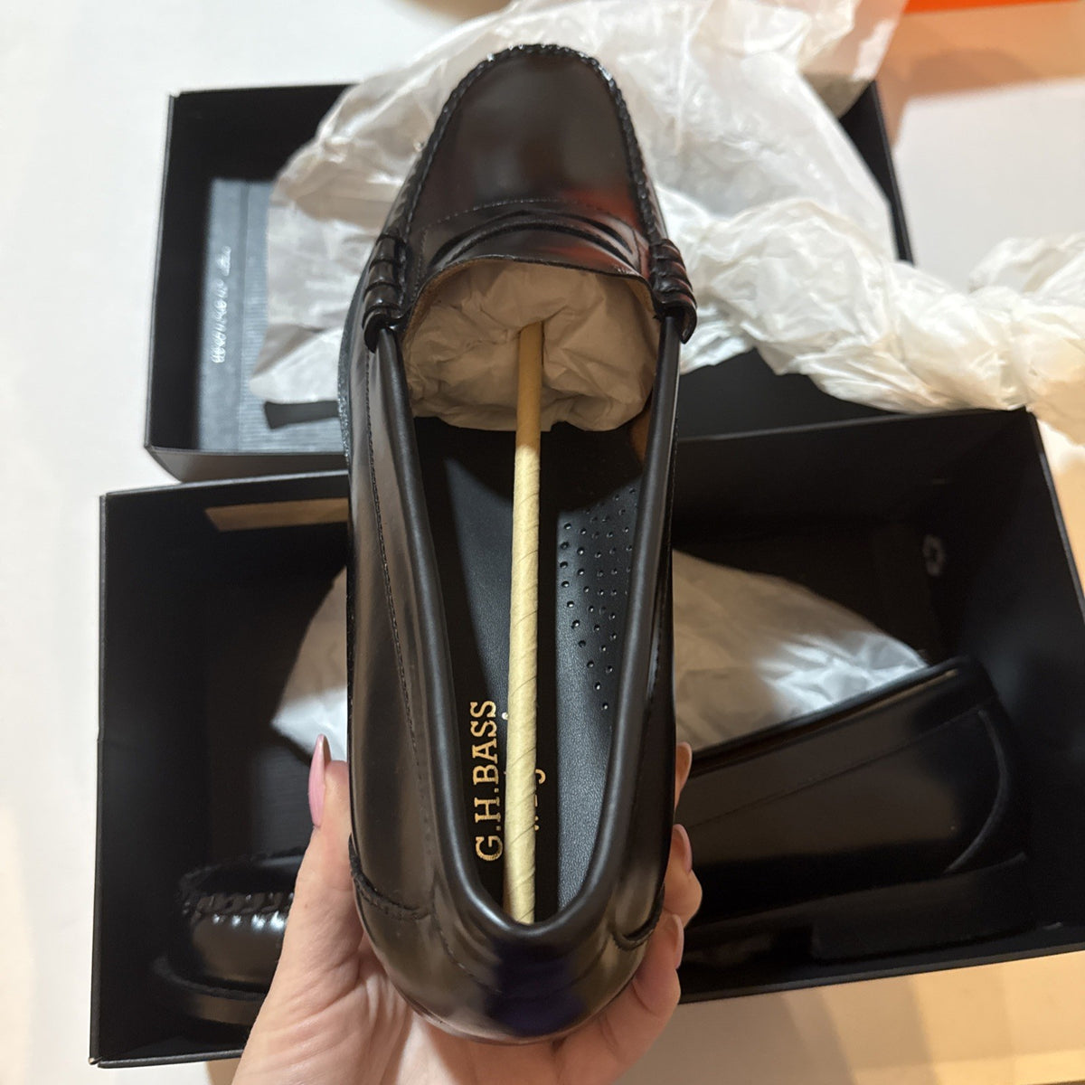 G.H. Bass Weejuns Larson Penny Loafers US 12 Black Leather  Brand New