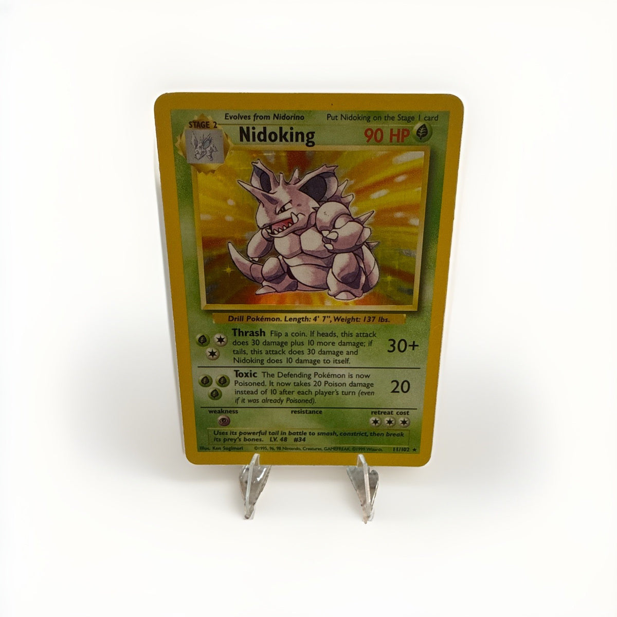 Pokémon Nidoking Base Set 11/102 Holo Rare 90 HP 1999-2000 Wizards Copyright