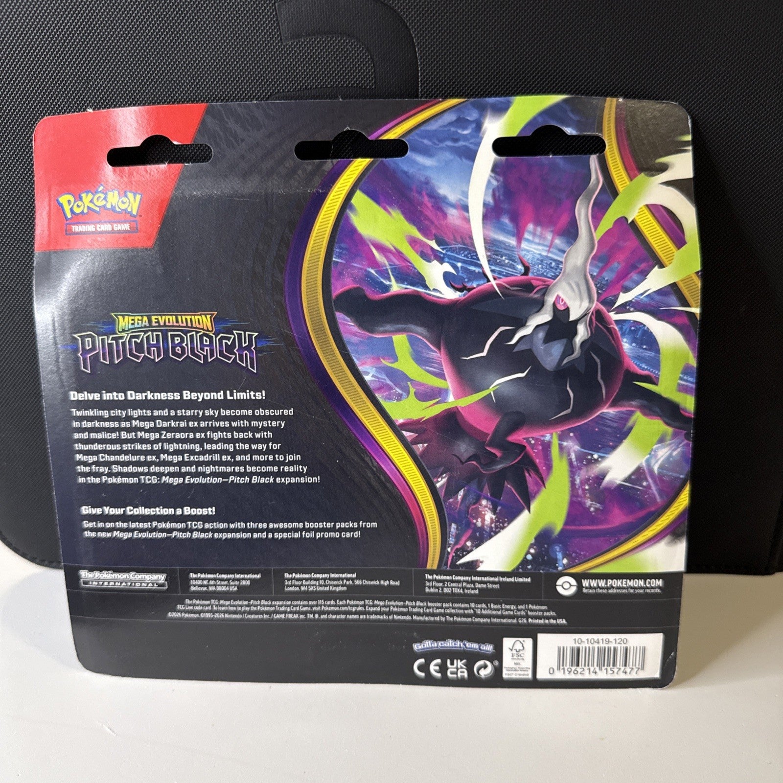 Pokemon TCG Pitch Black 3 Pack Factory Sealed Blister Pack New Factory Sealed