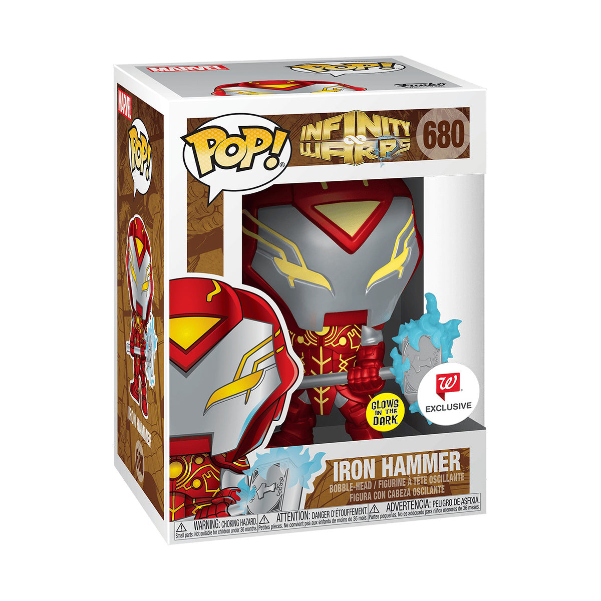 Walgreens EXCLUSIVE Funko POP Infinity Warps Iron Hammer 680 Glow In The Dark!!