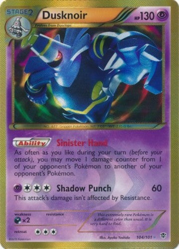 Pokemon TCG Dusknoir Holo Secret Rare 104/101 Plasma Blast English - (LP)