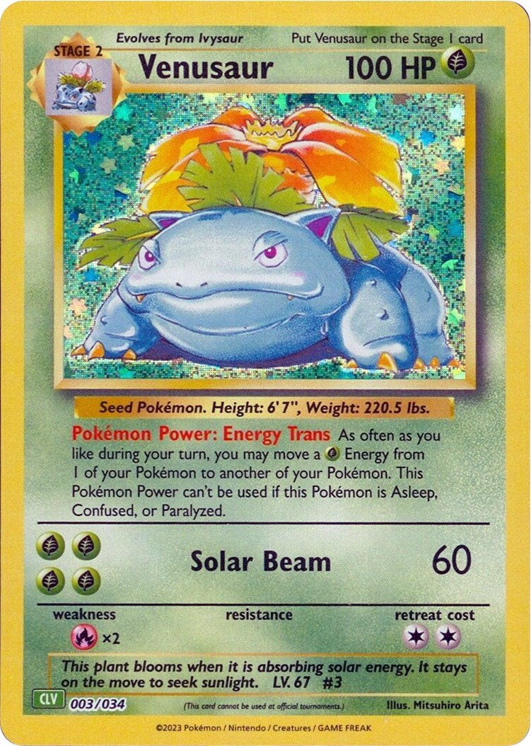 Pokémon Venusaur 2023 Trading Card Game Classic 003/034 CGC Gem Mint 10 Holo